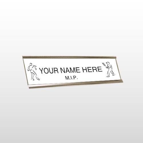 M.I.P. 27 Engraved White/Black Wall Name Plate