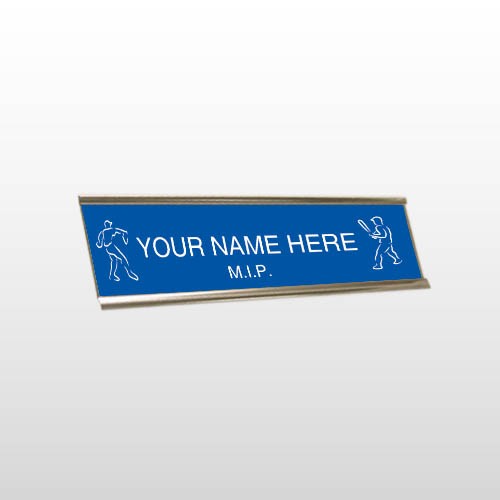 M.I.P. 35 Engraved Blue/White Wall Name Plate