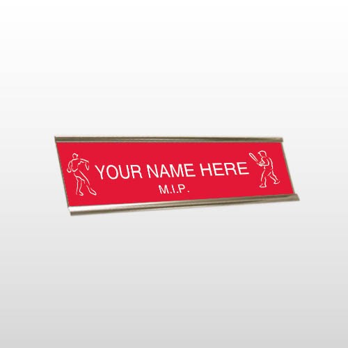 M.I.P. 51 Engraved Red/White Wall Name Plate