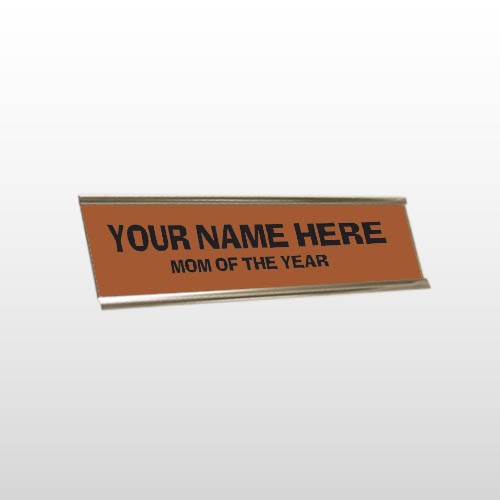 Mom 22 Engraved Copper/Black Desk Name Plate