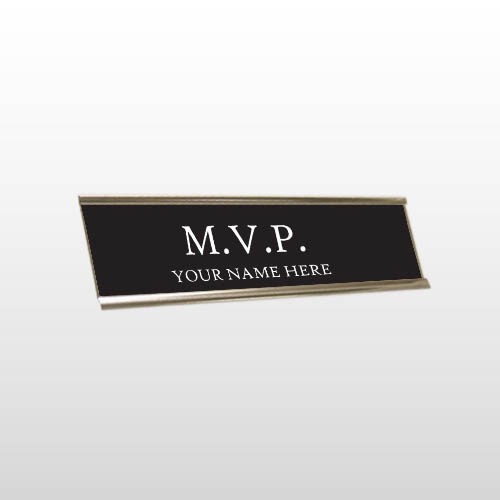 M.V.P 42 Engraved Black/White Wall Name Plate
