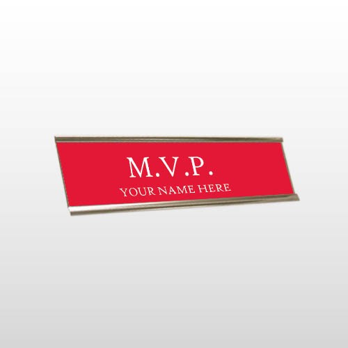 M.V.P. 50 Engraved Red/White Wall Name Plate