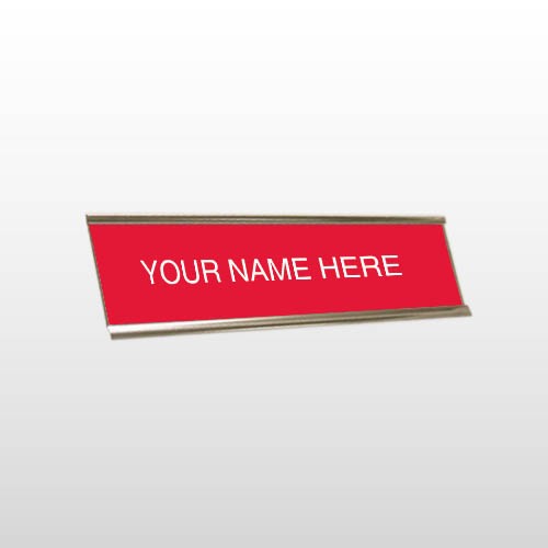Name 53 Engraved Red/White Wall Name Plate