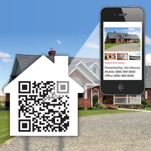 House Shaped QR Code Yard Sign
