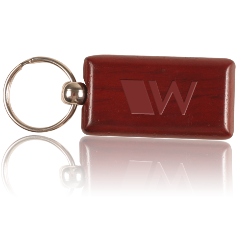 Custom Rosewood Rectangular Key Chain