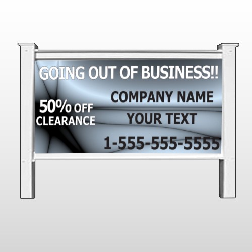 Gray Going Out of Business Sale 12 48"H  x 96"W Site Sign