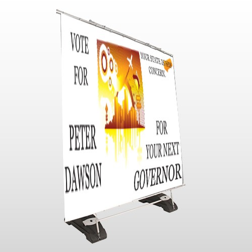 Vote City Sign Governor 267 Exterior Pocket Banner Stand
