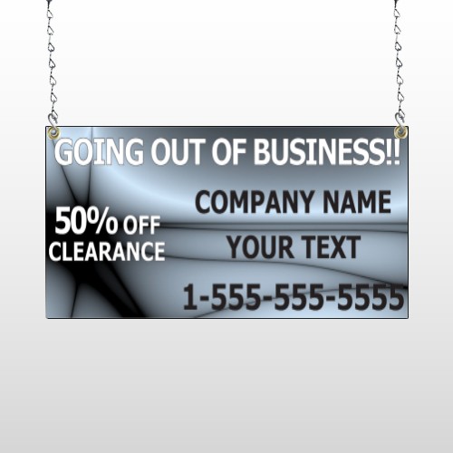 Gray Going Out of Business Sale 12 Window Sign