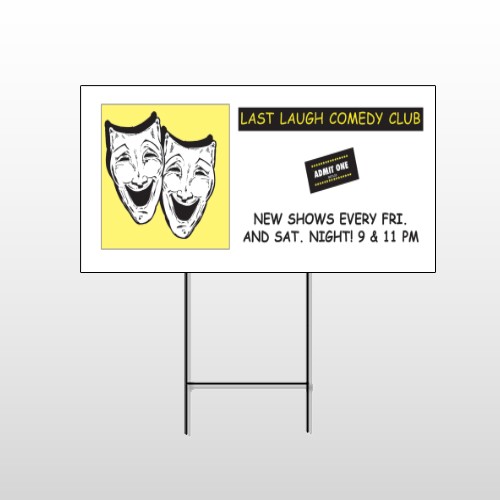 Comedy Mask 516 Wire Frame Sign