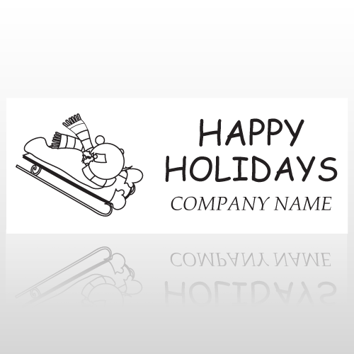 Sled Holiday 41 Rubber Stamp