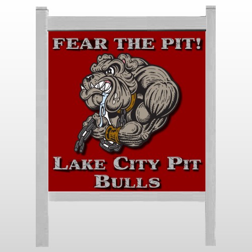 Fear Dog Mascot 51 48"H x 48"W Site Sign