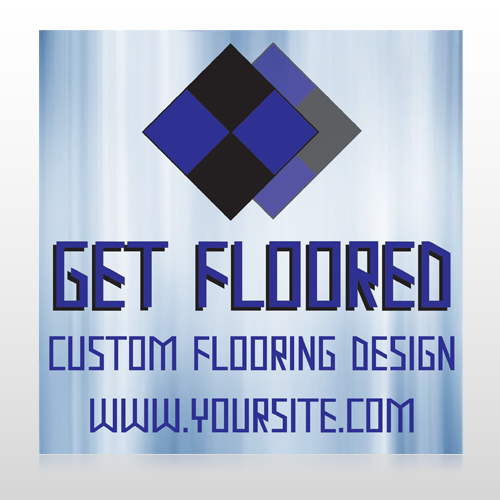 Blue Checker 249 Floor Decal