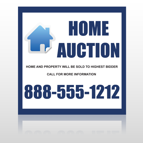 Blue House Auction 253 Site Sign
