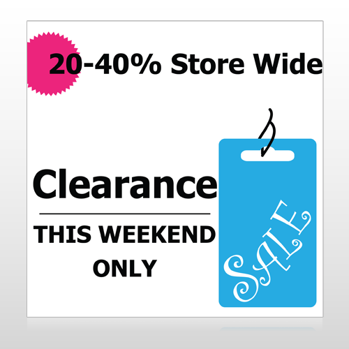 Blue Tag Sale 17 Site Sign