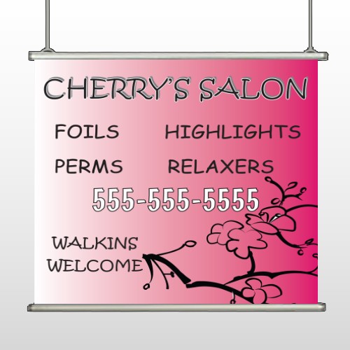 Cherry Salon 288 Hanging Banner