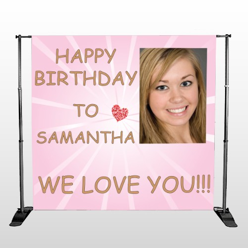 Happy Birthday Marley 10 Pocket Banner Stand