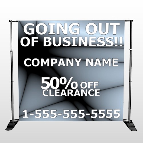 Gray Going Out of Business Sale 12 Pocket Banner Stand