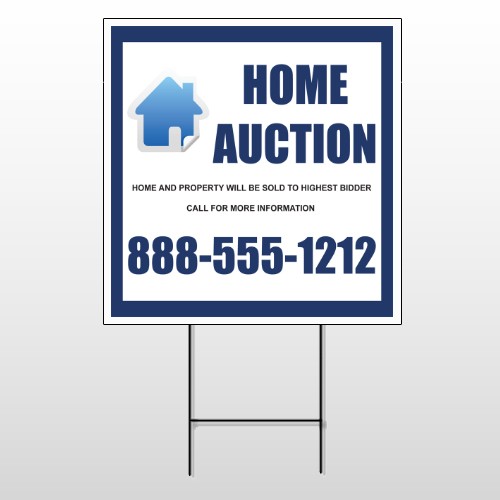 Blue House Auction 253 Wire Frame Sign
