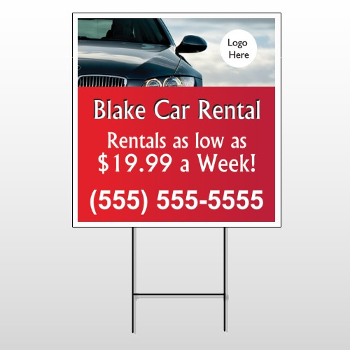 Car Rental 112 Wire Frame Sign
