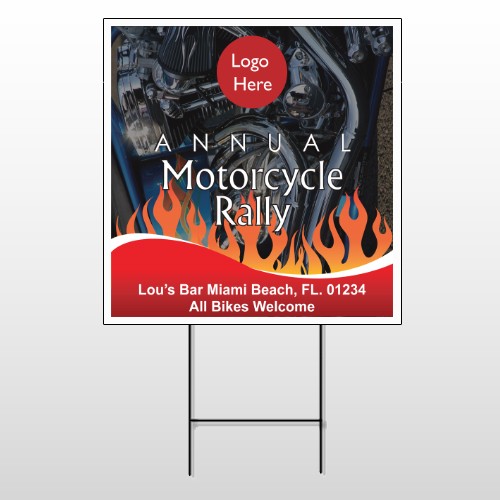 Motorcycle Flame 107 Wire Frame Sign