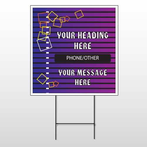 Purple Stripes 142 Wire Frame Sign