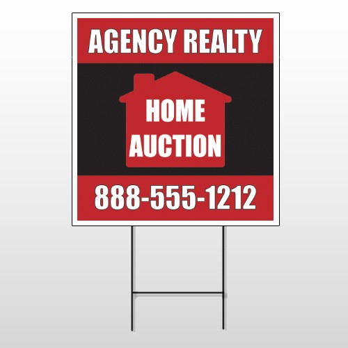 Red House Auction 252 Wire Frame Sign
