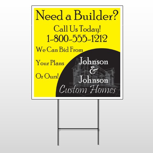 Yellow House Plan 216 Wire Frame Sign
