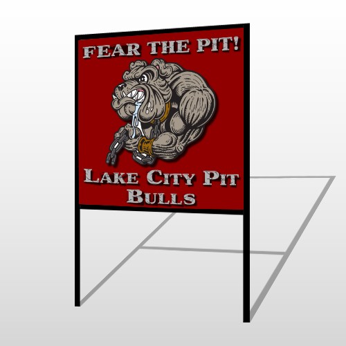Fear Dog Mascot 51 H-Frame Sign