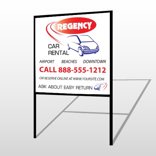 Rental Car 39 H-Frame Sign