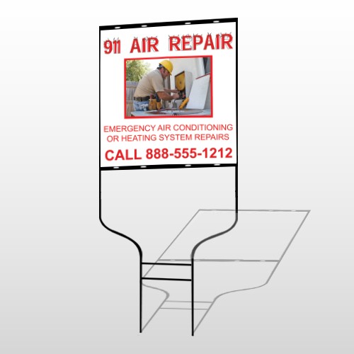 AC Repair 251 Round Rod Sign
