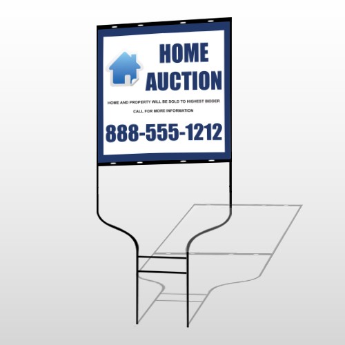 Blue House Auction 253 Round Rod Sign