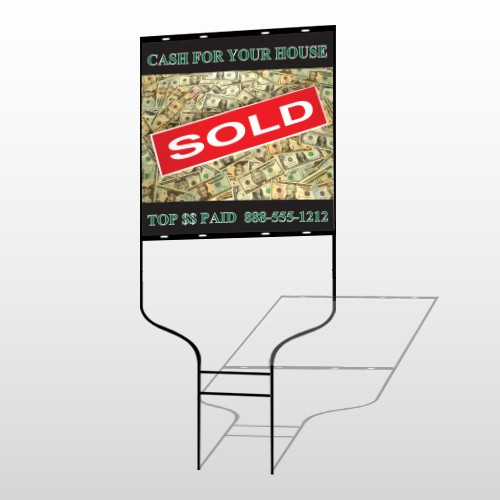 Cash Sold 250 Round Rod Sign