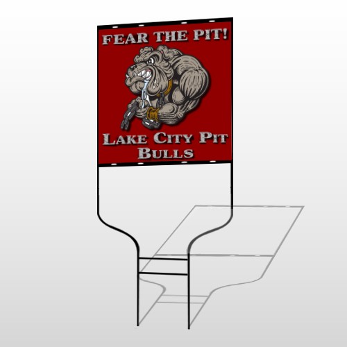 Fear Dog Mascot 51 Round Rod Sign