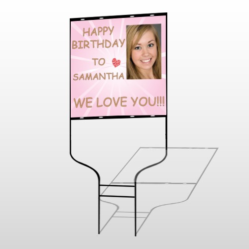 Happy B-Day Marley 10 Round Rod Sign