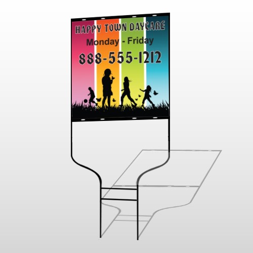 Happy Town 181 Round Rod Sign