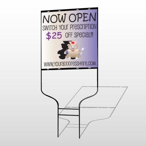 Nurse Bear 504 Round Rod Sign