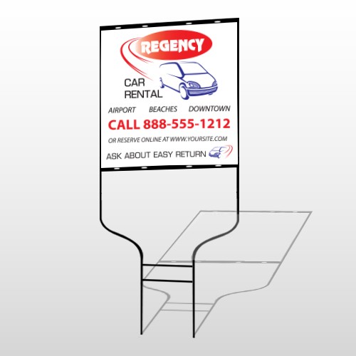 Rental Car 39 Round Rod Sign