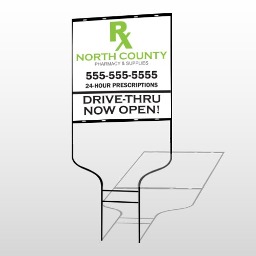 RX North County 105 Round Rod Sign