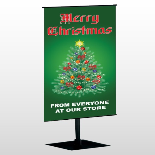 Merry Christmas 29 Center Pole Banner Stand