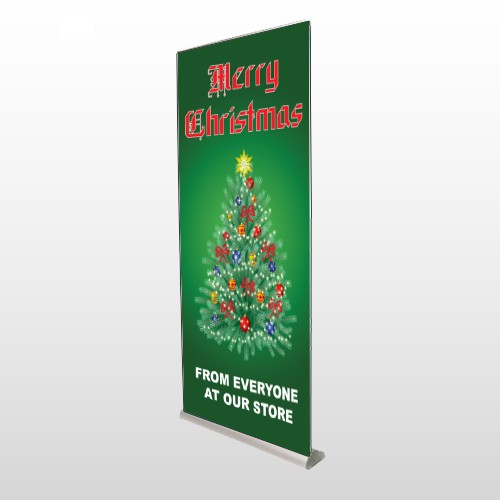Merry Christmas 29 Retractable Banner Stand