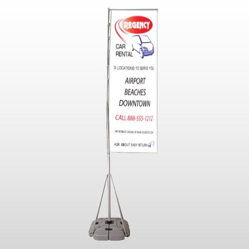 Rental Car 39 Exterior Flag Banner Stand