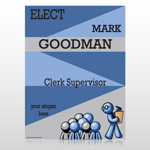 Blue Clerk 282 Custom Sign