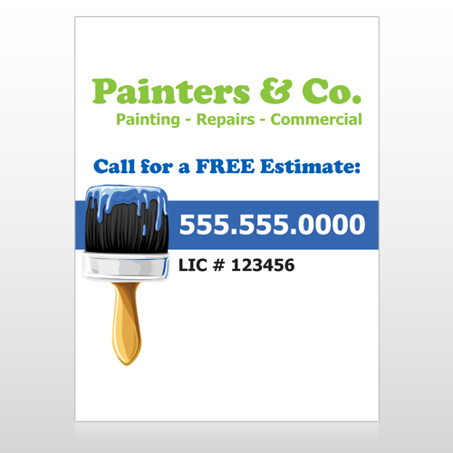 Blue Paint Brush 305 Custom Sign