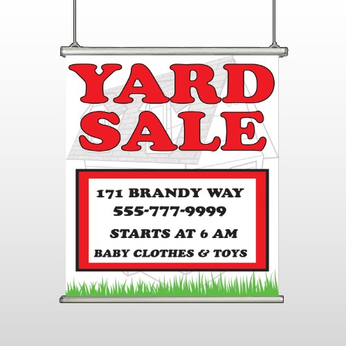 House In Grass 548 Hanging Banner Stand