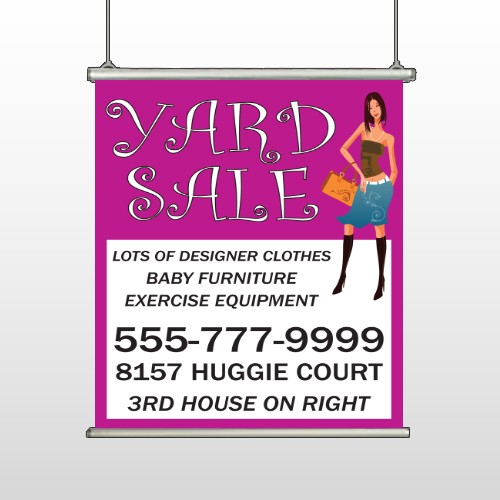 Pink Girl Sale 552 Hanging Banner