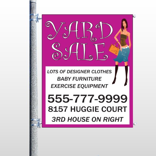Pink Girl Sale 552 Pole Banner