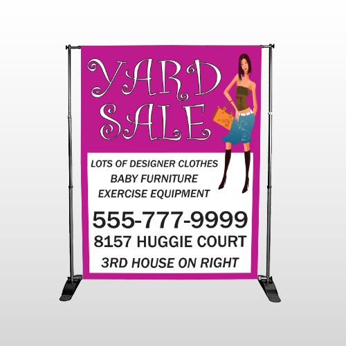 Pink Girl Sale 552 Pocket Banner Stand