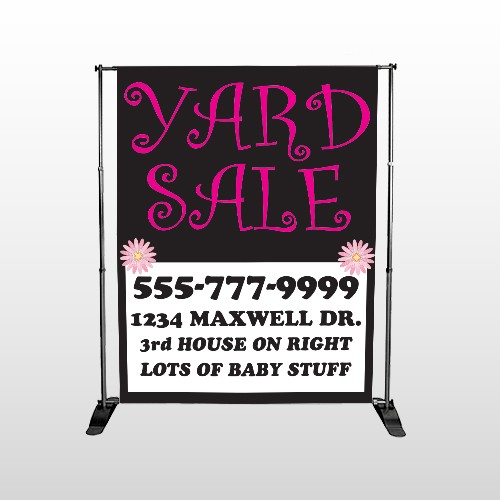 Pink Yard Sale 550  Pocket Banner Stand