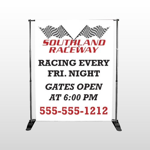 Racetrack 31 Pocket Banner Stand