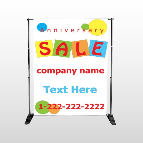 Square Circle Sale 15 Pocket Banner Stand